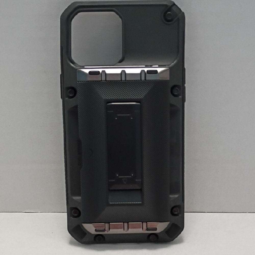 iPhone 13 Pro Max Black & Silver Protective Phone Case‎ W/ Stand & Card Slot